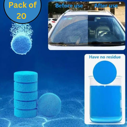 Car Windshield Glass Concentrated Washer Tablets (Pack of 20) - देसी Kart